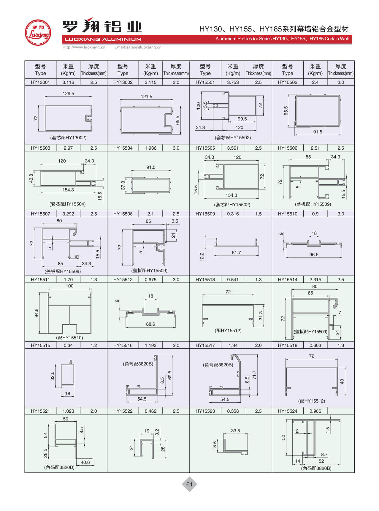 HY130、HY155、HY185系列幕墻